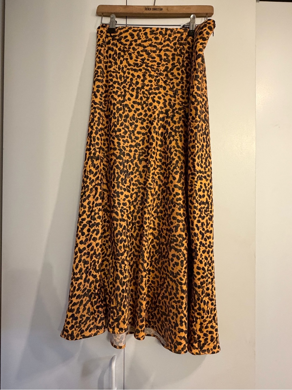 & Other Stories Amber and Black Leopard Midi Skirt
